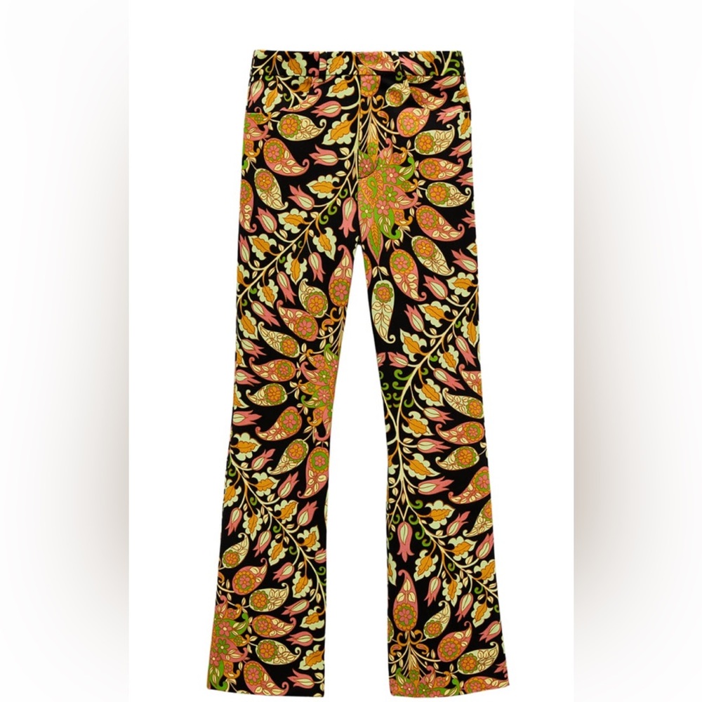 Zara vibrant printed flared pants mod 60s